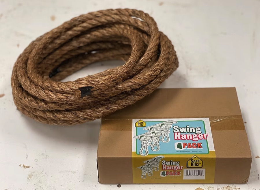 Hanging kit rope and hardware